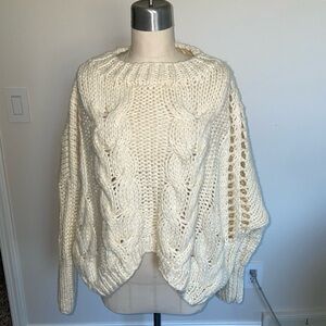 Cozy Cream Cable Knit Oversized Chunky Sweater